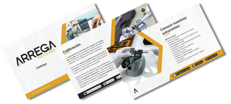 Arrega, catálogo, calibración, soluciones